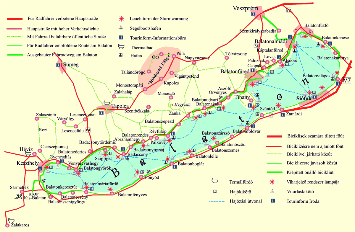 balaton hajózási térkép Balaton   látnivalók, népszerű üdülőhelyek, komp, balatoni térkép balaton hajózási térkép